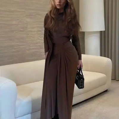 chinese dress ladies Gold Cutout Off-Shoulder Maxi Dress by Mermaid Way