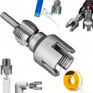 2-In-1 Integrated Pipe Thread Cutter Multicolor Carbon Steel Multi-Functional Metal Tool For Plumbers And DIY Enthusiasts Essentials For Pipe Repairs