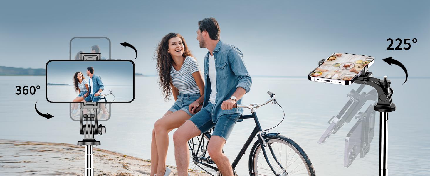 71" Phone Tripod & Selfie Stick, All in One Extendable Cell Phone Tripod with Wireless Remote, Tripods Stand for iPhone & Travel Selfie Stick 360°   Rotation Compatible with iPhone Android, Camera