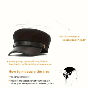 1pc Classic Fashion British Navy Hat Sailor Hat, Versatile Breathable Beret Cap.