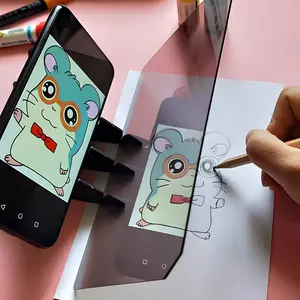 Portable Optical Drawing Tracing Pad, Optical Projector Painting Copy Board, Mirror Reflection Projection Tracing Plate Board, Comic Tracer Art Stencil Tool with Phone/Pad Holder, Christmas Gift for Students, Sketching, Painting