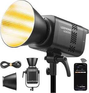 Godox LE300Bi Bi-Color LED Video Light, 320W Studio Light, 58,900 Lux at 1 m, 2800K/6500K continuous light, CRI 98+ / TLCI 99+, Bowens mount, NFC & app control, 11 lighting effects for streaming, YouTube, and video