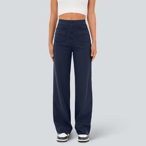 Halara DayStretch High Waisted Pockets Straight Leg Casual Pants