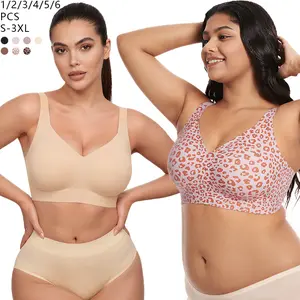 1/2/3/4/5/6 PCS Jelly Bras WomenSeamless Lift Bra Wireless Push Up NoUnderwire Full Coverage Plus Bras ComfortSupportive Sports T Shirt Bra
