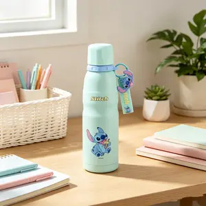 Disney Adorable Stitch Series Insulated Cup 600mL 20.3oz with Cute Keychain Portable Thermal Tumbler for Daily Use Perfect Gift for Fans Drinkware Water Bottles Bottled#Summervibes