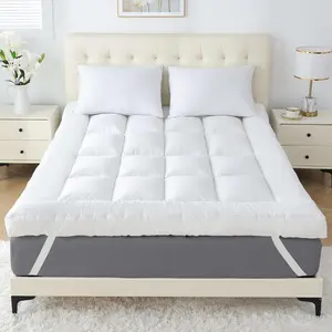 SHOUREN 4 Inch Memory Foam Mattress Topper Queen for Back Pain, Extra Soft Pillow Top Mattress Topper, 2000GSM Fluffy Shredded Memory Foam Filled & Thicked Down Alternative-Lined 80x60x4in