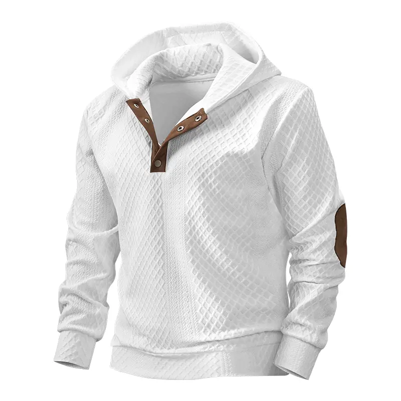 Men's Fashion Menswear Plain Longsleeve Jacquard Knit Casual Sweatshirt - Stylish Knitwear Tops for Day Wear Outfits
