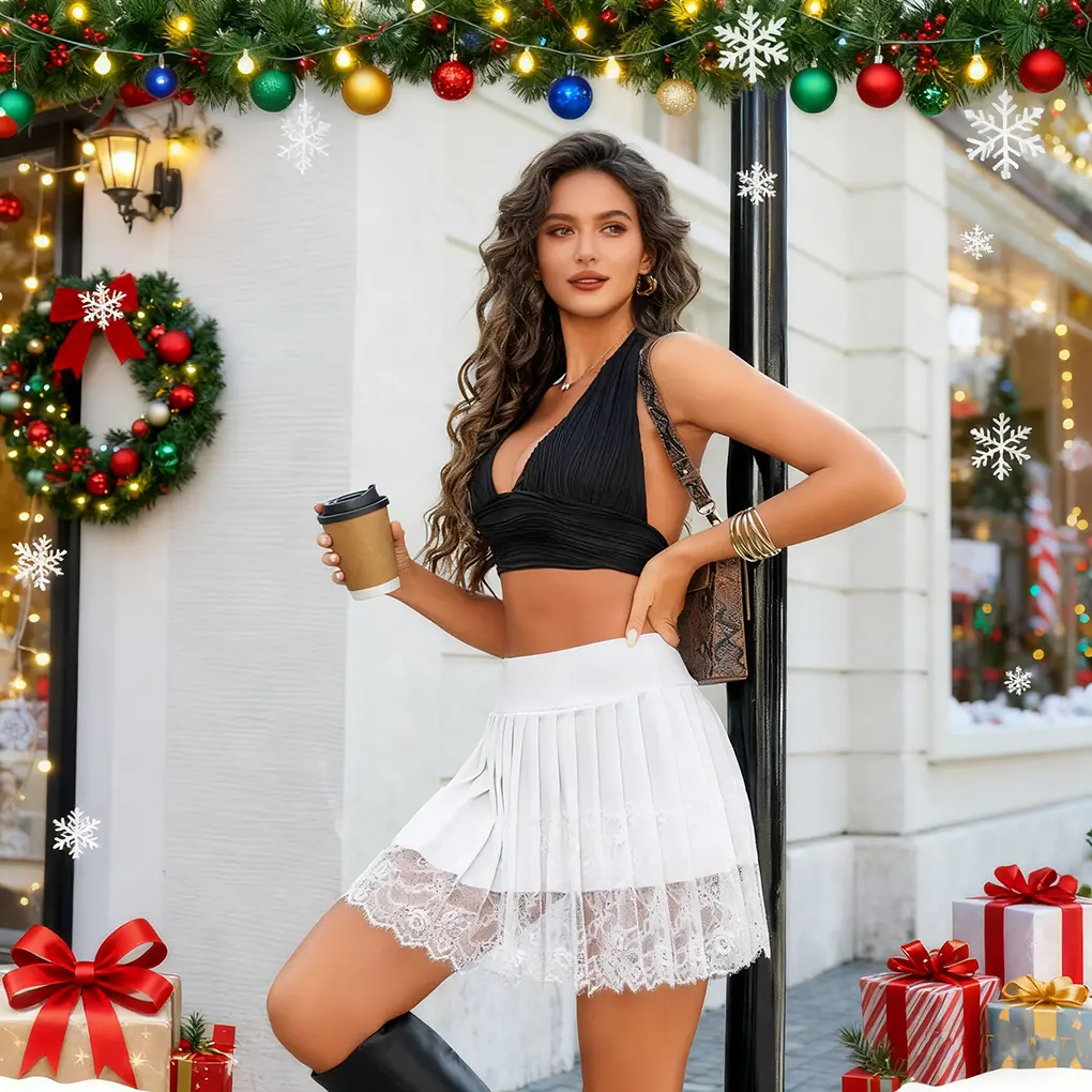 Women’s Lace Trim Midi Skirt - Smooth Fabric Bottom with Comfortable Inner Base Layer, Machine Washable, Breathable Body Shaping, Elegant Lace Stitch, Soft Slim Fit, Festival-Ready, Easy Matching for Casual, Office & Formal Occasions, Elastic