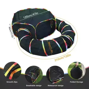 Rainbow Cat Tunnel Playpen with Portable Cat Tent Outdoor Playground for Cats Kittens and Small Pets
