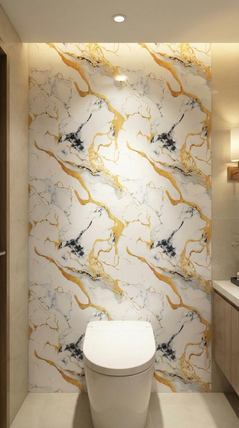 Marble Look Removable Wallpaper Rolls, 60cm*300cm & 40cm*300cm Compact Sizes, 3D Natural Wood Texture Waterproof Wall Stickers for Indoor Home Renovation Decor