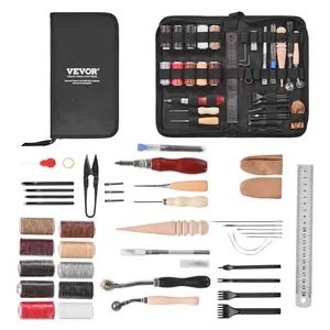 VEVOR Leather Working Tools Kit, 38 PCS Leather Craft Tools with Portable Canvas Storage Bag, Engraving Punching Sewing Stamping Cutting Tools, Ideal for Beginners DIY Enthusiasts and ProfessionalsSummervibes