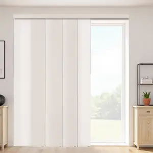 VEVOR Panel Track Blinds, Extendable Track from 45.8 in to 86 in W, Trimmable Panel Curtains Up to 96 in H, Adjustable Vertical Panel Blinds for Sliding Doors, Patio Doors, Room Divider, Light Brown