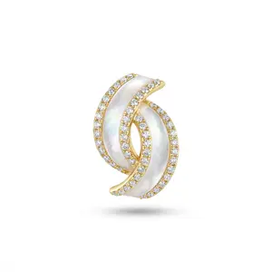 LisiZen 925 sterling silver stud earrings featuring a geometric double "O" shell motif and oil-drop detail; simple, versatile, and elegant  DZEH1080
