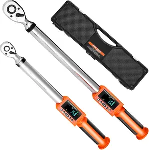 Spring new arrivals Digital Torque Wrench 3/8 1/2 Inch Drive, 0-44.25FT.LB(0-60Nm)/0-162.26FT.LB(0-220Nm) ±2% Accuracy, Electronic Torque Wrench with Preset Mode,Vibration,Buzzer,LED Notification,5Units of Measure