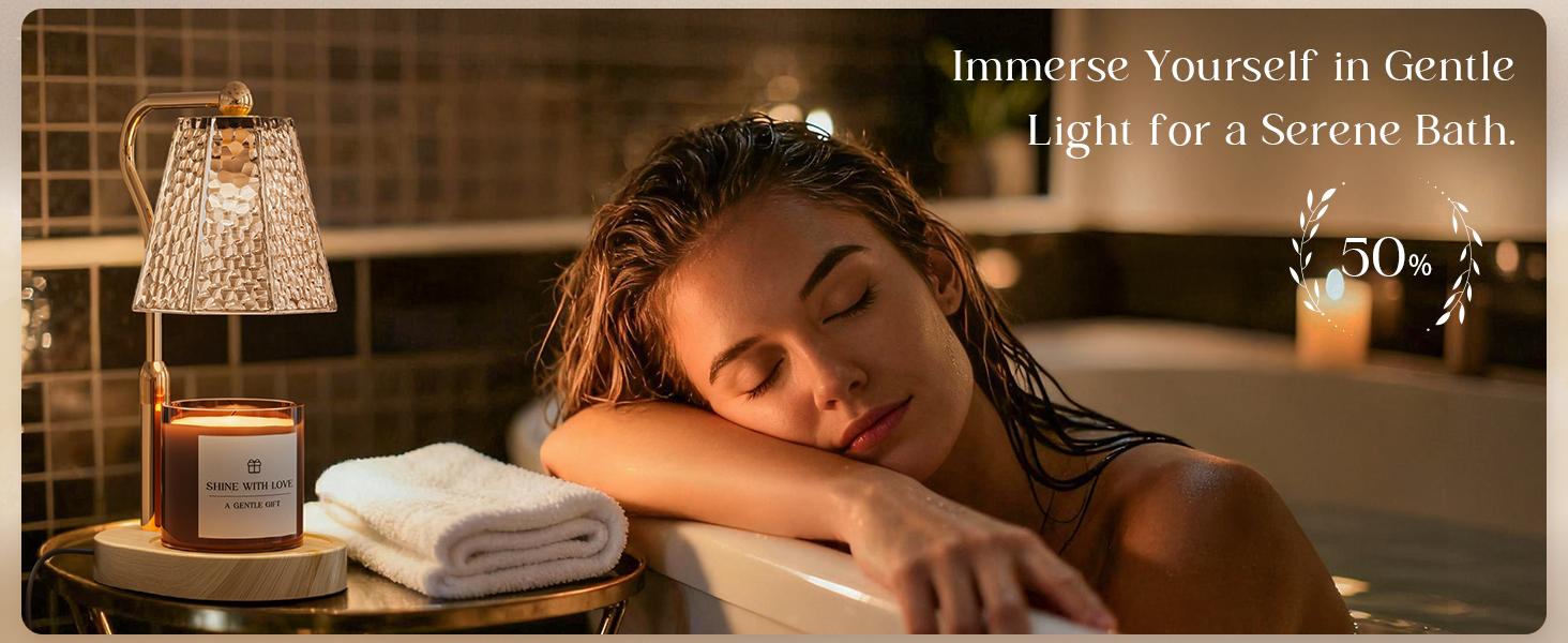 Candle Warmer Lamp with Timer Dimmable, Height Adjustable Wax Melt Warmer for Home Decor & New Home Bedroom, Vintage Candle Lamp for Scented Wax Jar Candles with 2 Bulbs,Birthday Gift for Women & Moms