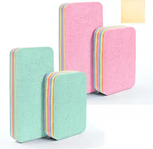 Peelable Microfiber Sponges 4 Pack – 12-Layer Tear Away PVA Cleaning Pads, Ultra Absorbent Non-Scratch Rainbow Sponge for Kitchen Dish, Countertop, Bathroom, Glass & Car Cleaning Stainless Steel Grill and Cookware Scrubber