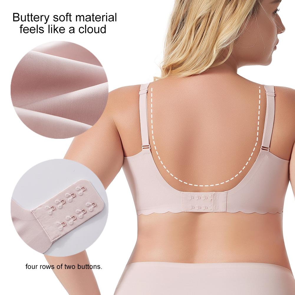 1/2/3PCS Jelly Wireless Bra Womens Scalloped Comfortable Wireless Bras Push Up Bralettes Seamless Tshirts Bras Deep V Everyday Bras S 3XL