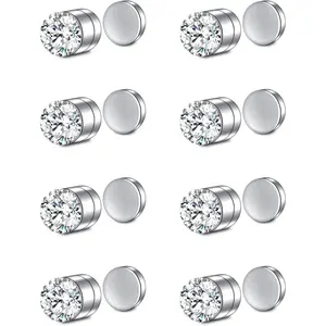 Fake Nose Ring Stud Magnetic Nose Stud Clip On Lip Ear Non Pierced Jewelry for Women Men Silver