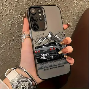 Phone Case with Sports Car and Mountain Landscape Design, For Samsung Galaxy S25 S24 S23 S22 S20 S21 ULTRA and Samsung S25 PLUS S24 FE Series Mobile Phone Case - Shockproof Matte Back Cover