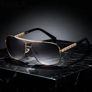 Vintage Square Men Sunglasses Brown 2025 Luxury Brand Retro Classic Sun Glasses For Man UV400 Oculos De Sol Masculino Wholesale Alloy Frame