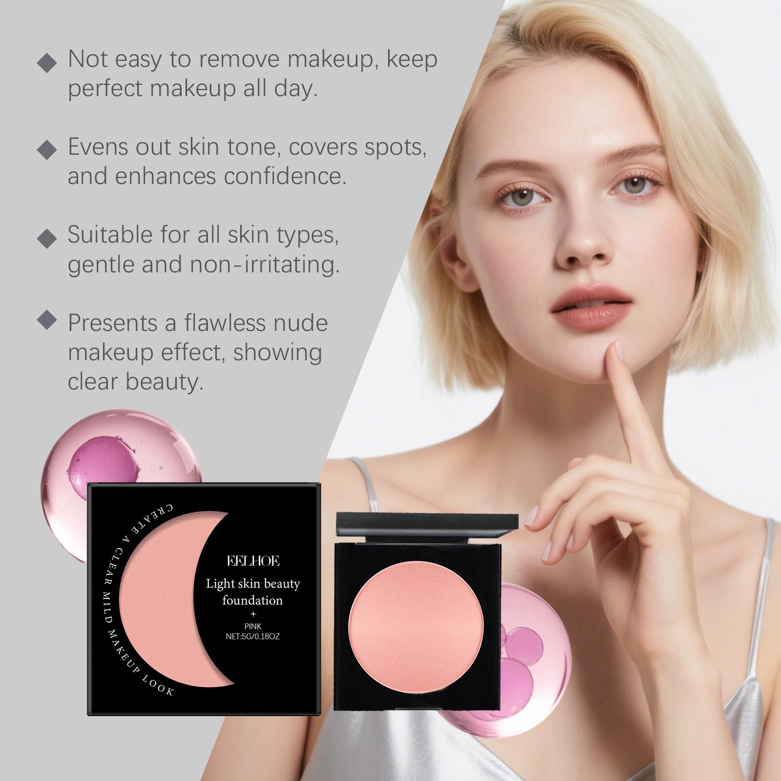 EELHOE Pink Moisturizing Concealer Foundation - Lightweight, Hydrating, Transparent Foundation Suitable for Oily and Dry Skin - Gentle and Non-irritating - Deeply Conceals - Perfect Skincare - Ideal Choice