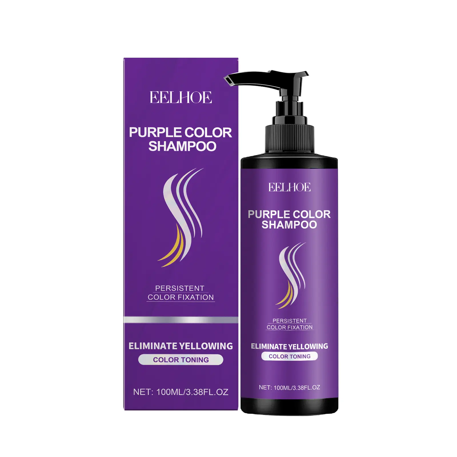 Purple Shampoo, Hair Color Lasting Care Daily Nourishing Hair Smooth Moisturizing Purple Shampoo