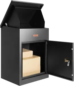 Father's Day Gift VEVOR Package Delivery Boxes for Outside, Extra Large Mailbox for Parcel Wall Mounted Lockable, Galvanized Steel Parcel Drop Box with Anti-Theft Baffle, IPX3 Waterproof for Porch, Curbside