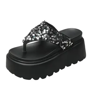 Bling Bling Platform Flip Flops Women Summer Slippers Shoes On High Heel 2026 New Platform Slipper Shoes