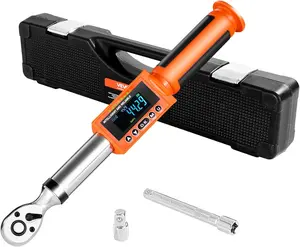 VEVOR Digital Torque Wrench 3/8" Drive, 5-99.57FT.LB(6.7-135Nm) ±2% Accuracy, Electronic Torque Wrench with Preset Mode,Vibration,Buzzer,LED Notification,Extension Bar, 1/2 Adapter, 5 Units of Measure