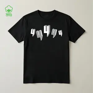 180g[100%cotton]Men's retro T-shirt, street style graphic design, comfortable pure cotton fabric, 444 Angel Number 3D Streetwear Graphic Print