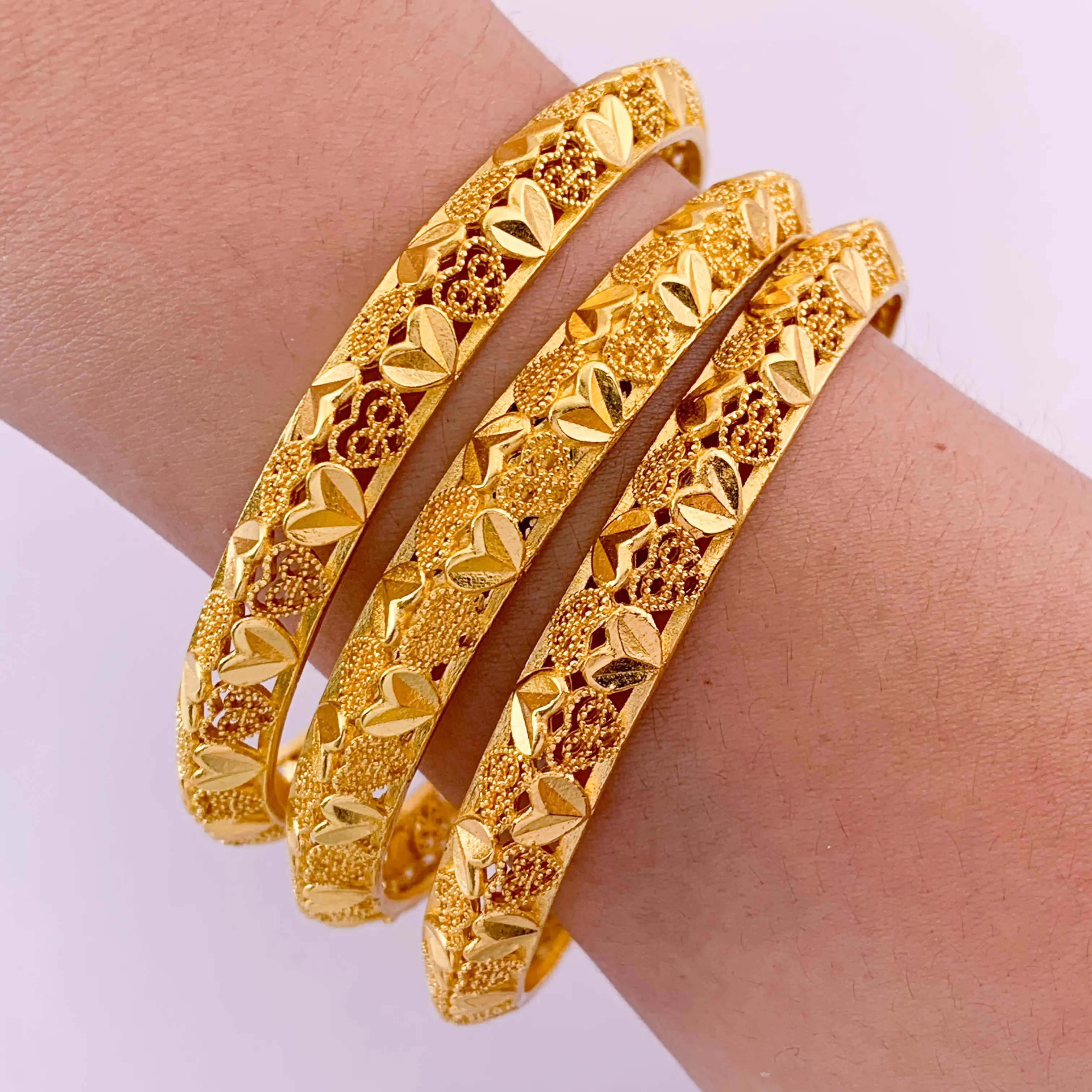 3pcs-Arab Hook Cuff Bracelet, Exotic Style, 18K Gold Plated, Adjustable, Fashion Jewelry