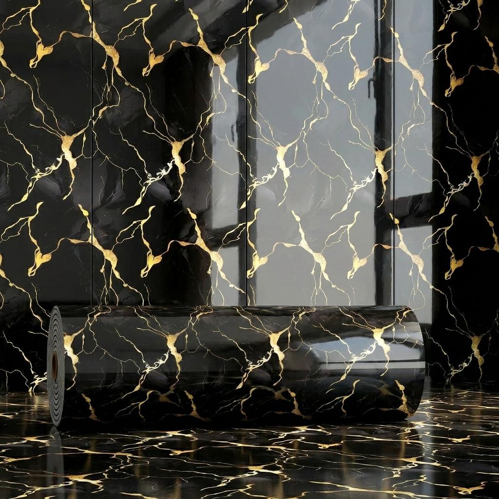 Marble Look Removable Wallpaper Rolls, 60cm*300cm & 40cm*300cm Compact Sizes, 3D Natural Wood Texture Waterproof Wall Stickers for Indoor Home Renovation Decor