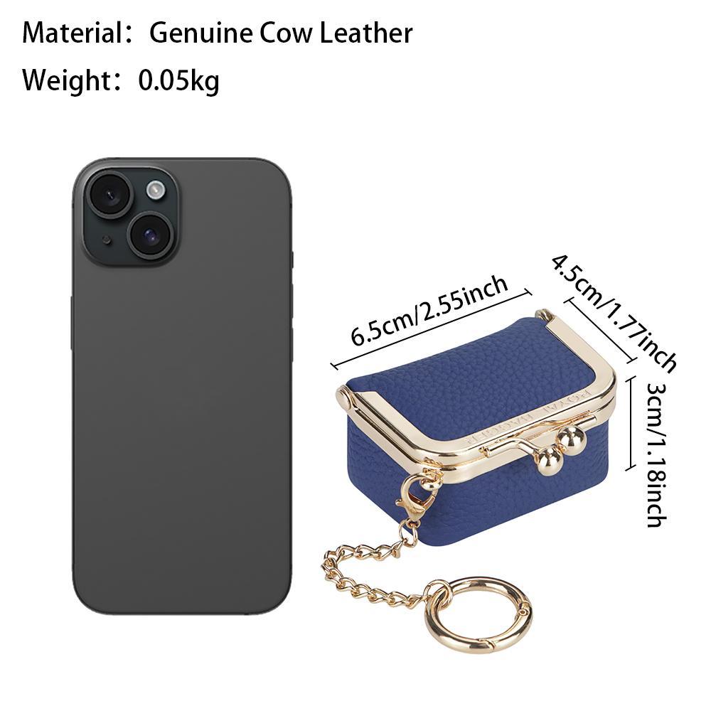 Royal Bagger Genuine Leather Mini Coin Purse, Solid Color Kiss Lock Change Pouch, Casual Style Small Storage Bag for Women 1894 SpringStatements