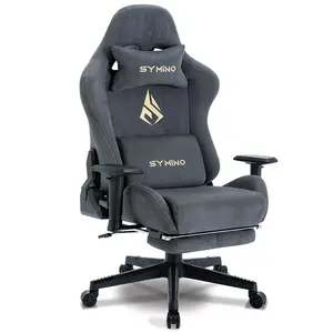 SYMINO Breathable Gaming Chair with Footrest, Adjustable and Rotatable