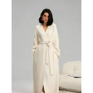 Women'S Double-Sided Plush Robe |       Thickened Long Loungewear |       Warm Flannel Pajamas For Fall & Winter |       Soft, Cozy, And Wearable Indoors
