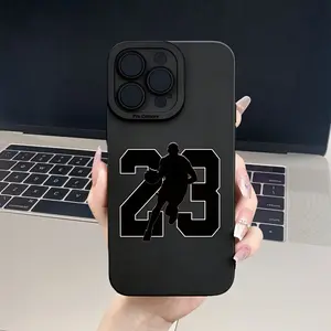 iPhone 17/23 phone case, stylish boy playing basketball, black full-cover anti-drop phone case, suitable for multiple iPhone models including 16/15/14/13/12/11 Pro Max/Plus/X/8/7. It is a popular birthday gift and business gift, durable, anti-stain, anti-