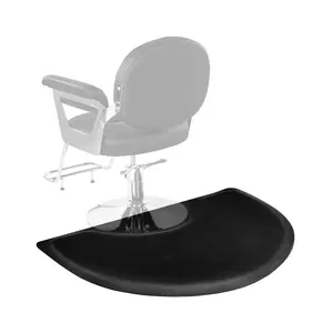 VEVOR Salon Mat for Hair Stylist, 3 x 4 FT Semi-circle Salon Chair Mat, 1/2-inch Thickened Anti Fatigue Barber Shop Floor Mat with Round Cut Out, Easy-to-Clean PVC Surface & Anti-Trip Beveled EdgesSummervibes