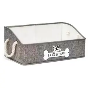 Collapsible Dog Toy Box – Foldable Pet Storage Bin with Handle, Heavy-Duty Fabric Organizer for Dog Toys, Blankets & Supplies