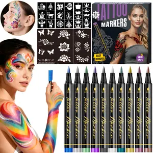Metallic Markers,10/12/18/24 Colors For,Painting, Graffiti,Flexible Brush Tip, Bright colors