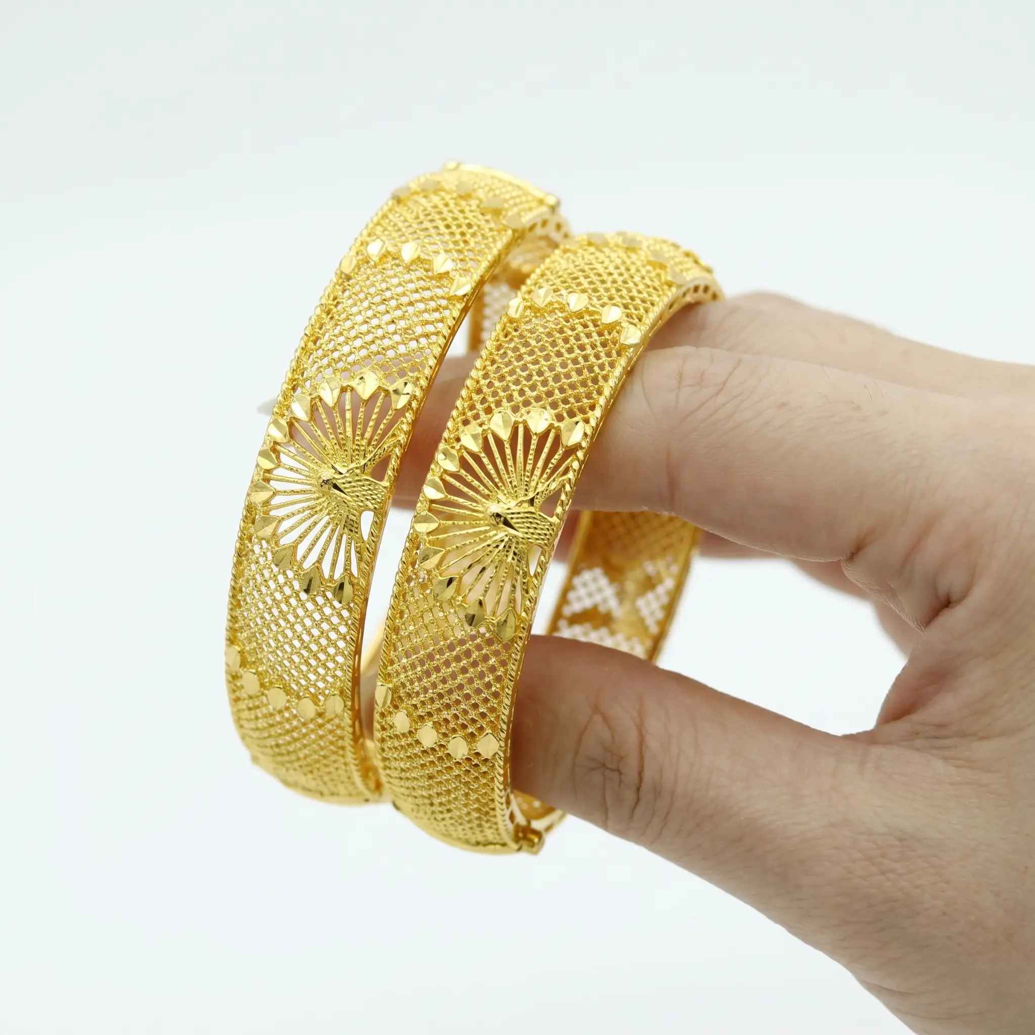 Minimalist Ethnic Open Cuff Bracelet Set for Women, 2-Piece Flower Carved Design for Daily Wear, Weddings, or Anniversary Gift