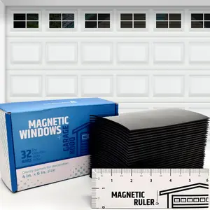 Strong & Glossy Magnetic Garage Door Windows - Looks Like Real Window Panels/Faux Panes - Decorative Hardware Kit - Easy to Align & Will Never Fall (Upgraded Magnets) |   Fits 2 Car Garage |   32pcs 4"X6