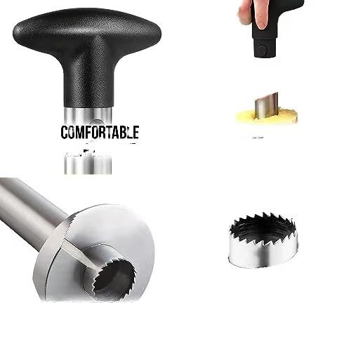 2-in-1 Stainless Steel Pineapple Corer & Slicer with Wedger - Compact Tropical Fruit Tool (24x8.5cm), Lightweight Kitchen Utensil for Fast Clean Prep, Ideal for Party Decor, Free US Delivery