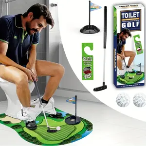 Toilet Golf Game-Practice Mini Golf in Any Restroom/Bathroom - Great Toilet Time - Dad Gifts, Funny Gifts for Dad, Funny White Gifts, Gag Gifts for Husband, Boyfriend, Men.