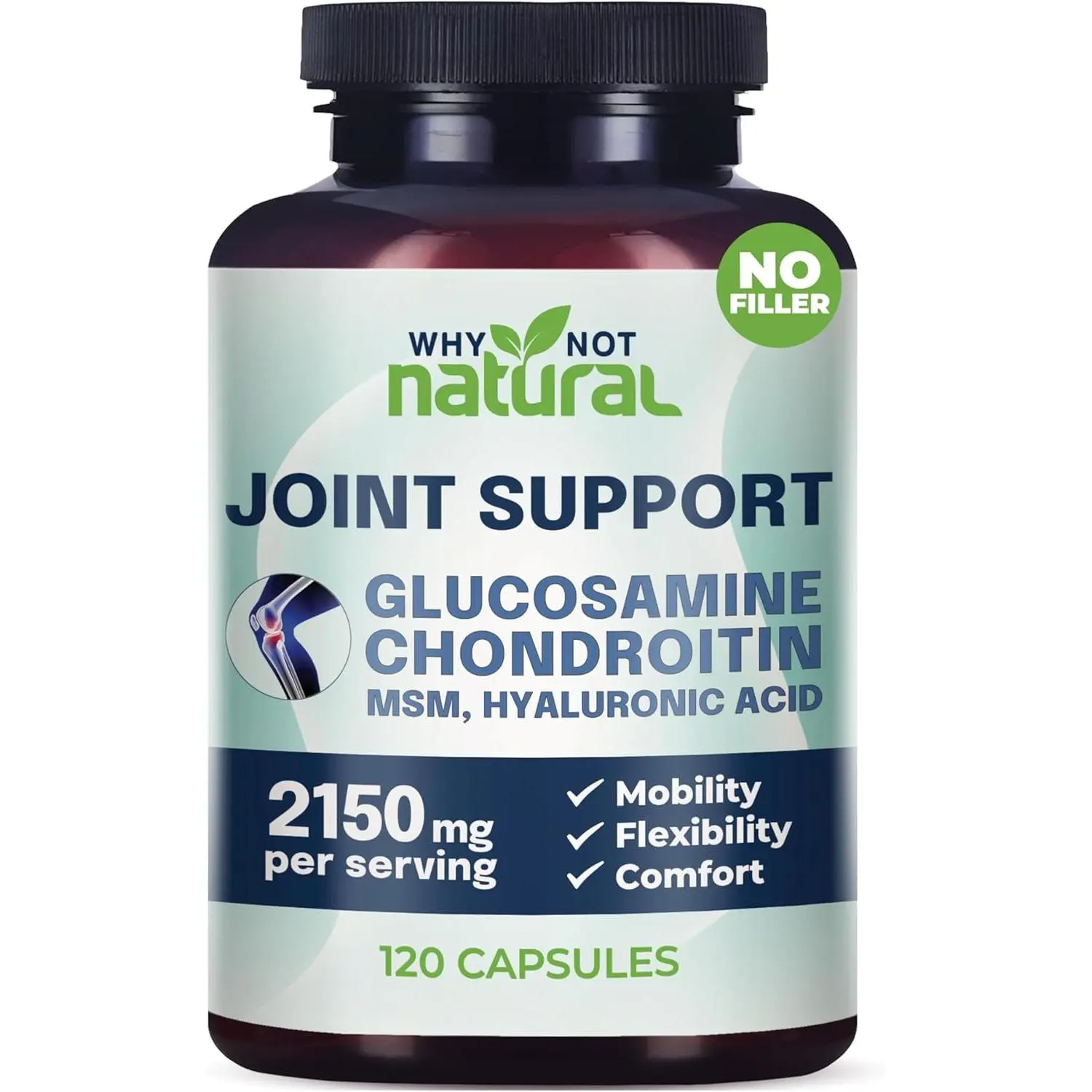 Why Not Natural Glucosamine Chondroitin, MSM, Joint Support Supplements - Knee Pain Joints Health Suppplement