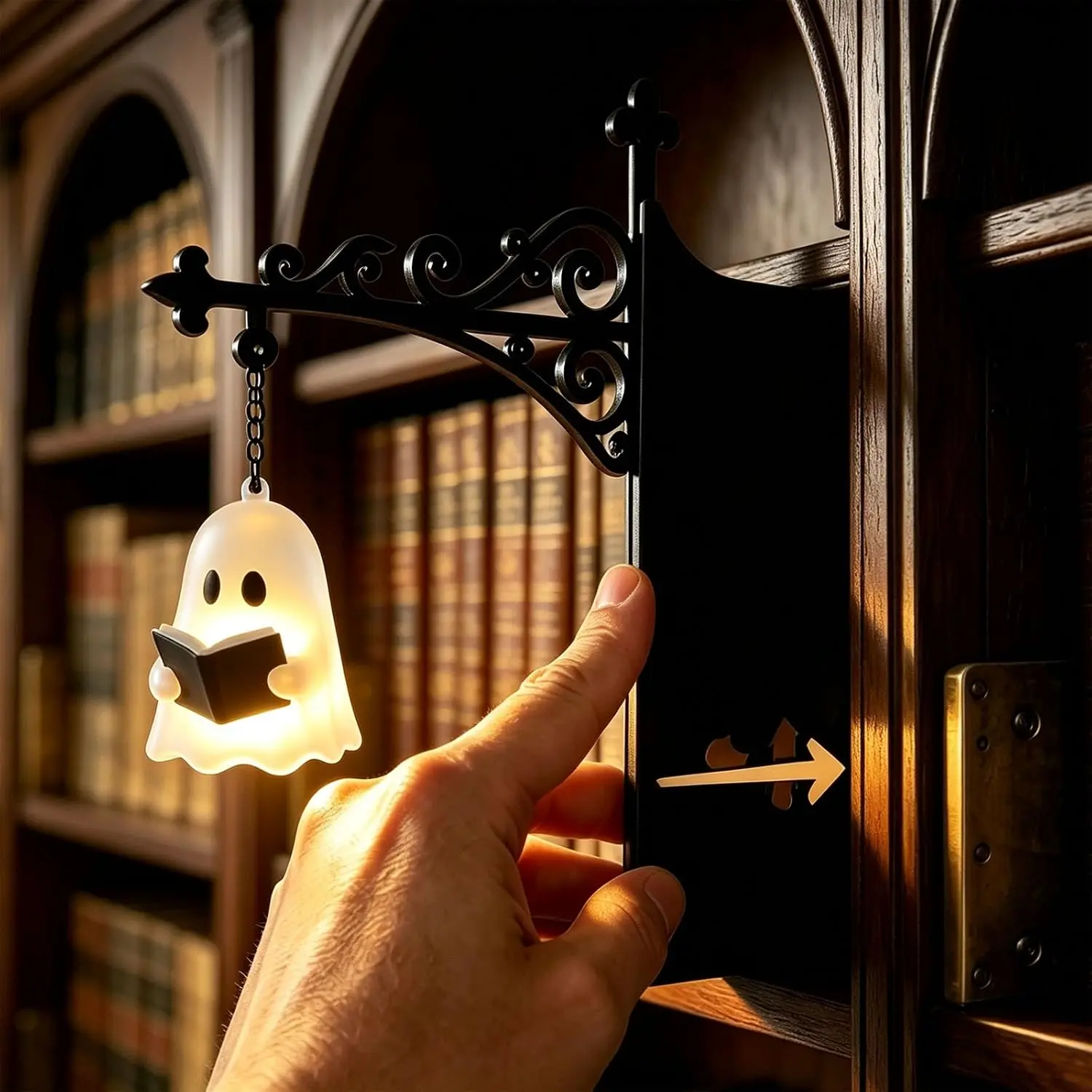 Miniature Warm Light LED Library Lantern - Hanging Bookshelf Lighting, Reading Nook Literary Decor, Halloween Festive Decoration