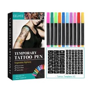 [New Arrival] EELHOE Temporary Tattoo Pens - Multi-Color Face & Body Paint Kit for DIY Art Decorations