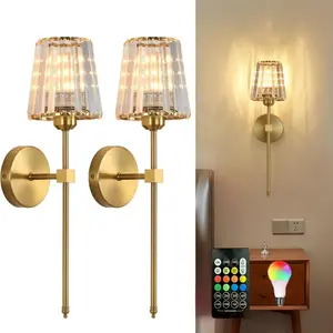 Rechargeable Vintage Wall Light - RGB LED Bulb with Touch Control, No Wiring Required, Ideal for Living Room/Bedroom/Study/Hallway/Dining Room Indoor Decor