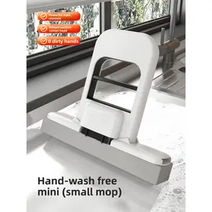 Household Mop Kitchen Stove Desktop Dry and Wet Spray Mini Handheld Small Mop Hands-Free Cleaning Indoor Dual-Use Small PVA Mop
