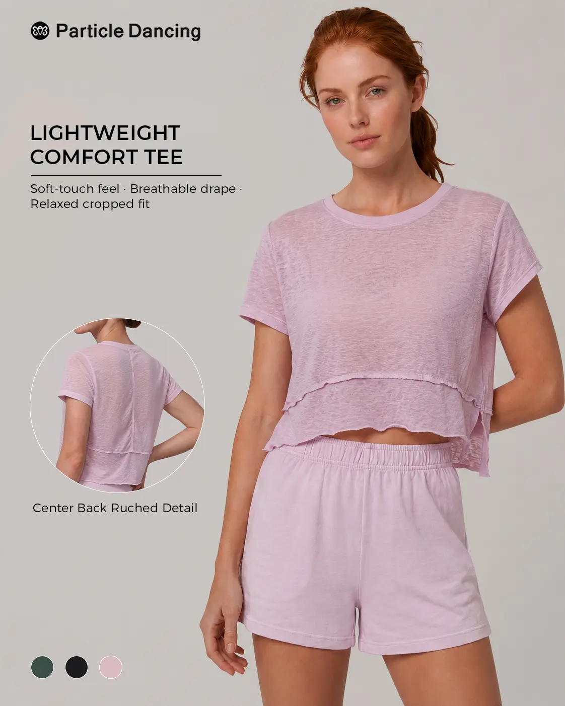 Women’s Lightweight Textured Active T Shirt, Relaxed Fit Short Sleeve Workout Top for Pilates, Yoga, Lounge, Studio to Street and Everyday Wear