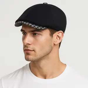 Men's & Women's Thick Warm Winter Newsboy Cap - Vintage Flat Beret Peaked Hat with Adjustable Strap, Solid Color Casual Unisex Design for Cold Weather, Everyday & Special Occasions (Hand Washable/Dry Clean) - Classic Style for Men & Women